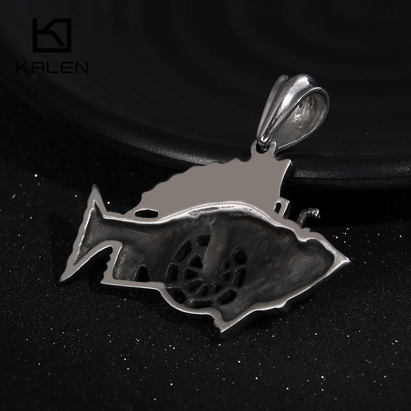 Punk Gothic Stainless Steel Chain Jewelry Necklace For Men Charms Statement Animal Fish Pendant Necklace Homme Collier-Necklace Pendant-Rossny