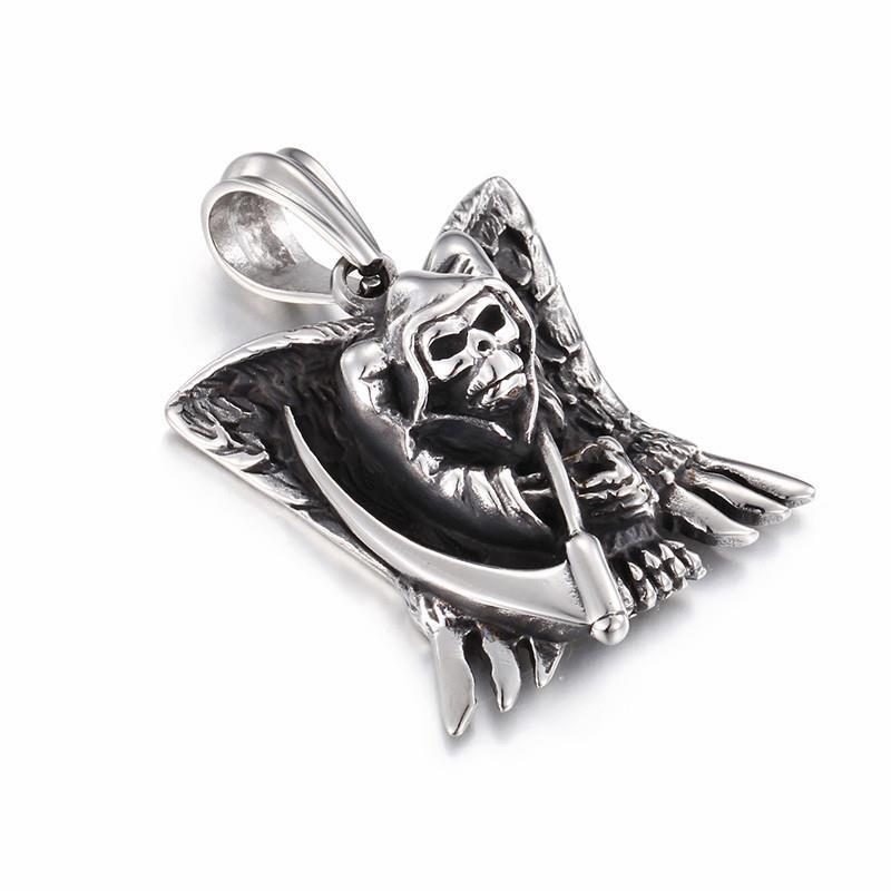 Punk Skull Stainless Steel Gothic Orangutan Skeleton Pendant Necklace Male Rock Jewelry-Necklace Pendant-Rossny