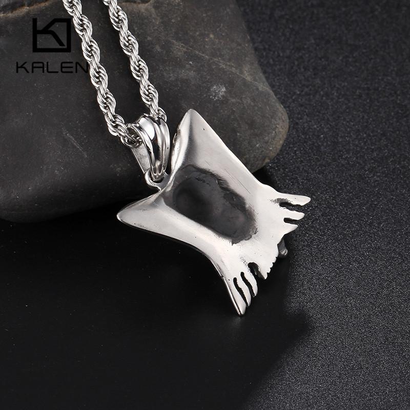 Punk Skull Stainless Steel Gothic Orangutan Skeleton Pendant Necklace Male Rock Jewelry-Necklace Pendant-Rossny