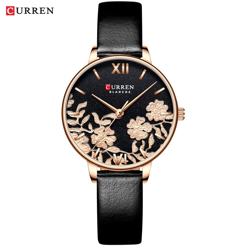 YSYH Leather Women Watches Beautiful Unique Design Dial Quartz