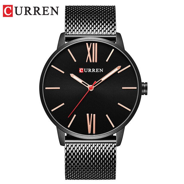 Golden Men Watch YSYH Quartz Watches Full Stainless Steel Band   Simple Wristwatch