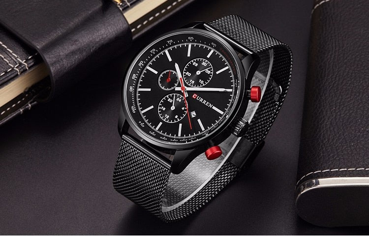 YSYH  Brand Luxury  Casual Sports Men Watches Stainless Steel Wristwatch Date Male Clock