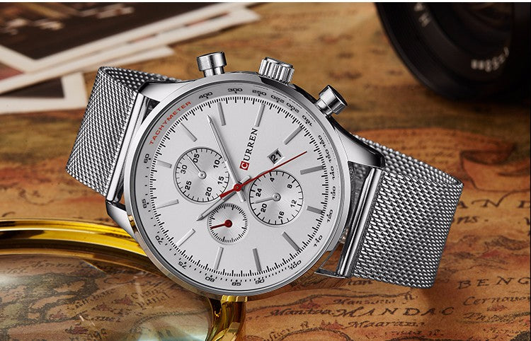 YSYH  Brand Luxury  Casual Sports Men Watches Stainless Steel Wristwatch Date Male Clock