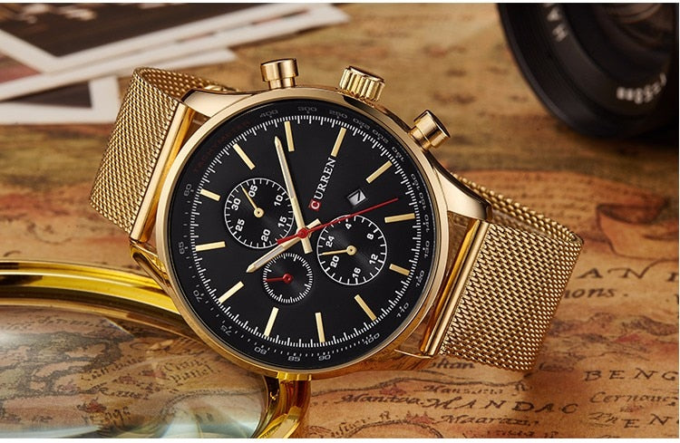 YSYH  Brand Luxury  Casual Sports Men Watches Stainless Steel Wristwatch Date Male Clock