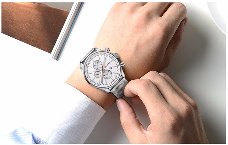 YSYH  Brand Luxury  Casual Sports Men Watches Stainless Steel Wristwatch Date Male Clock