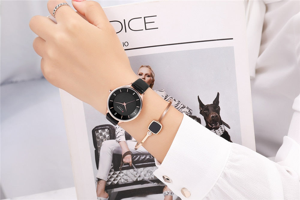 Creative Rose Gold Watches Women Stainless Steel Bangle Watch Ladies  Women's Girl Quartz Wrist Watch Bayan Kol Saati
