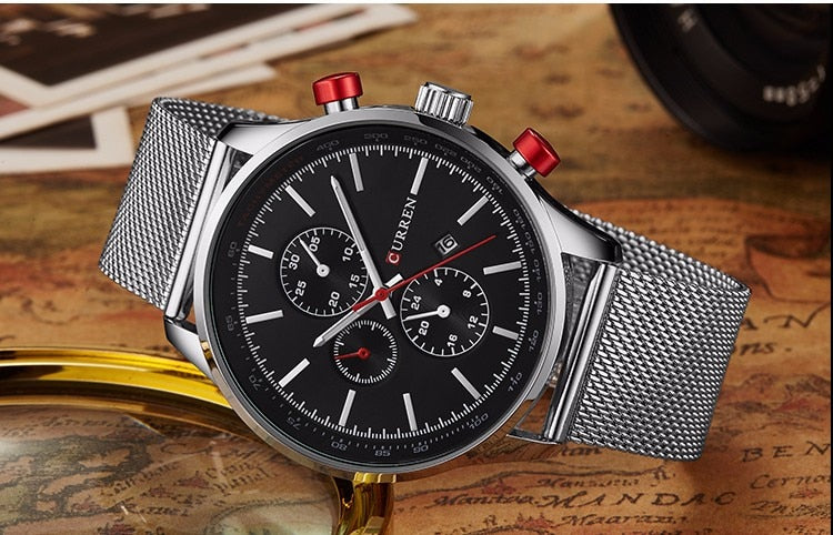 YSYH  Brand Luxury  Casual Sports Men Watches Stainless Steel Wristwatch Date Male Clock