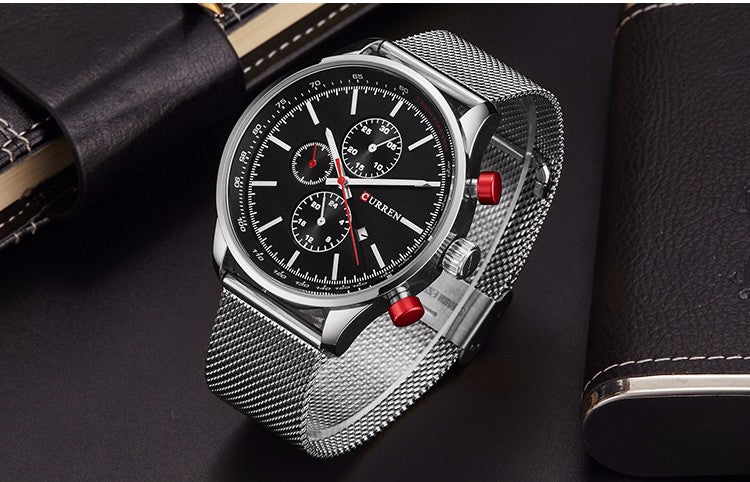 YSYH  Brand Luxury  Casual Sports Men Watches Stainless Steel Wristwatch Date Male Clock