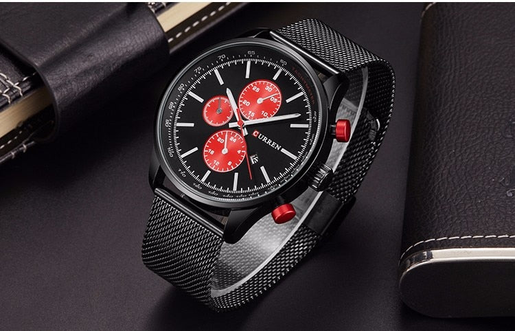 YSYH  Brand Luxury  Casual Sports Men Watches Stainless Steel Wristwatch Date Male Clock