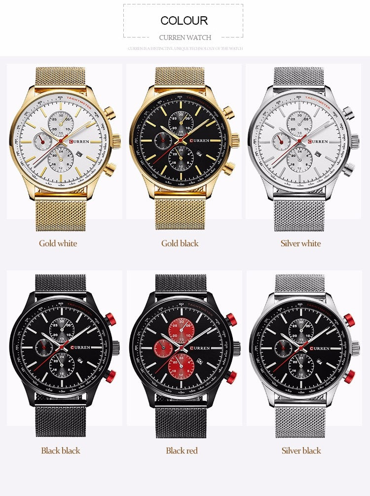 YSYH  Brand Luxury  Casual Sports Men Watches Stainless Steel Wristwatch Date Male Clock