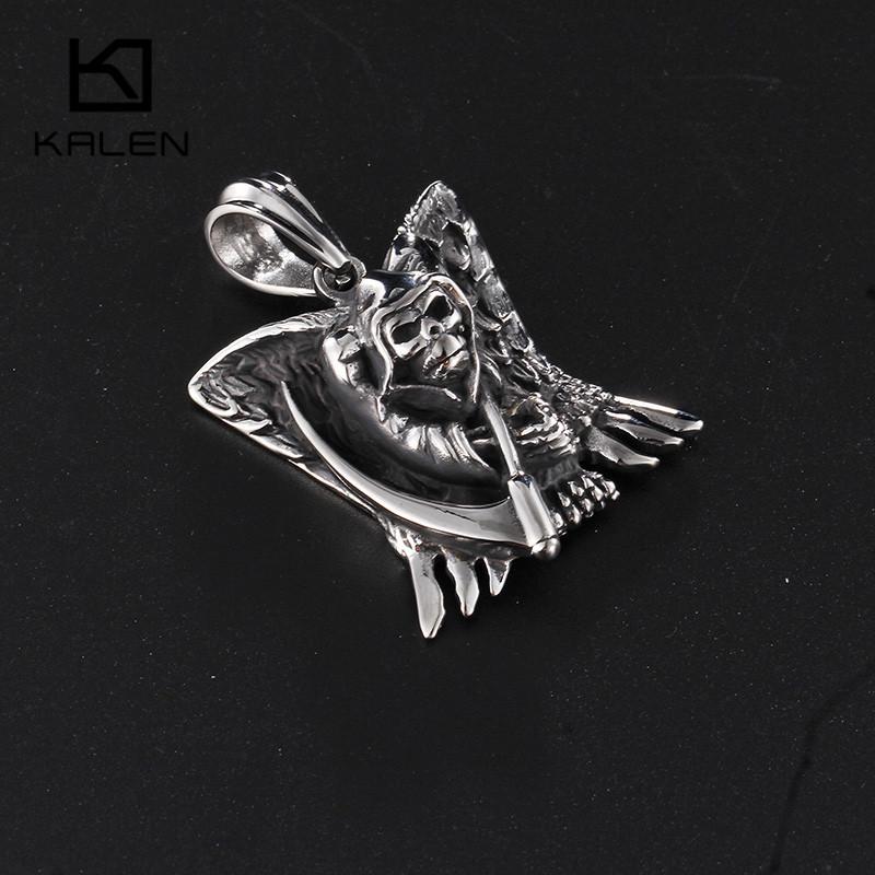 Punk Skull Stainless Steel Gothic Orangutan Skeleton Pendant Necklace Male Rock Jewelry-Necklace Pendant-Rossny