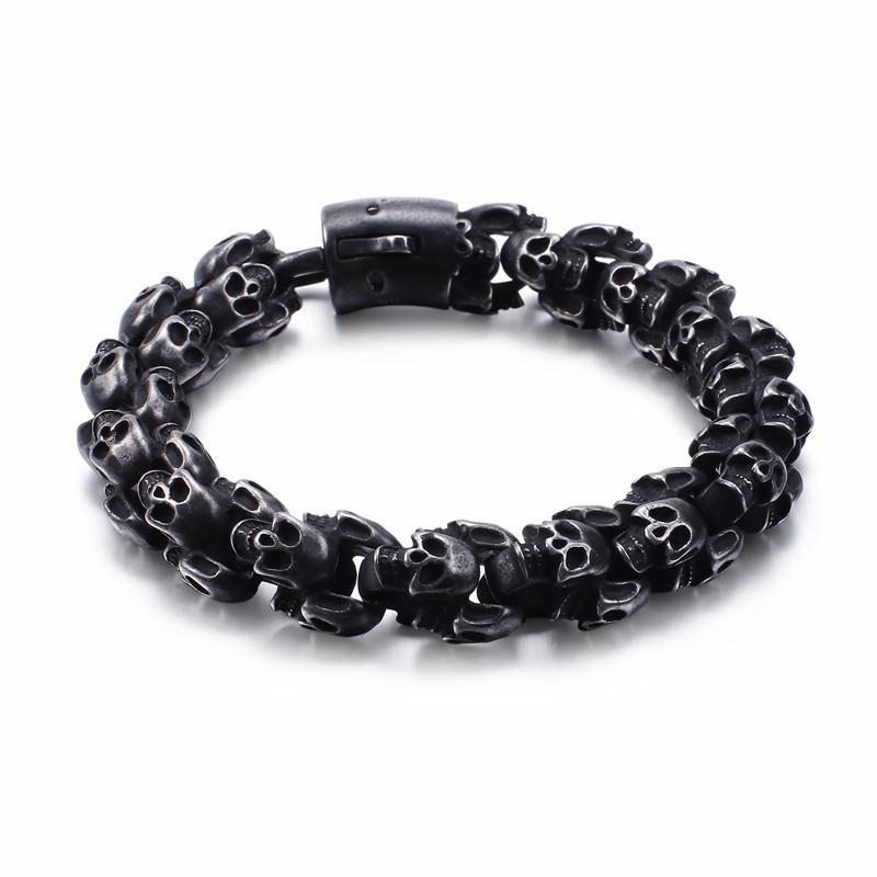 Punk Stainless Steel Shiny Skull Skeleton Bracelet-Bracelets-Rossny